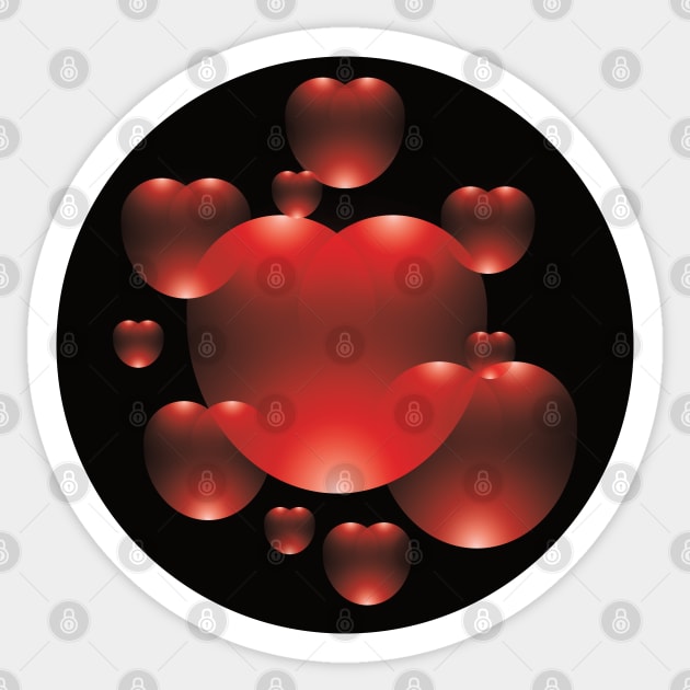 Cute valentines hearts Sticker by Ricogfx